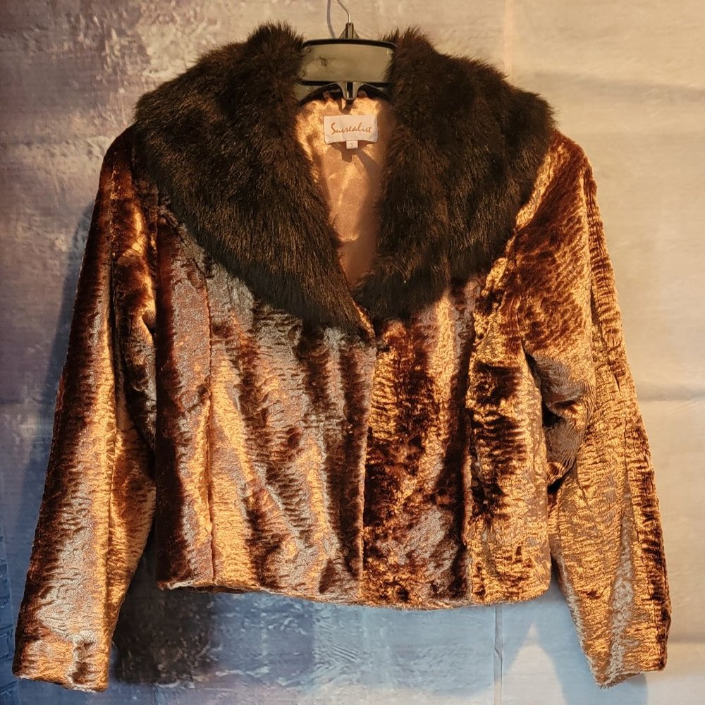 Surrealist Jacket,  FAUX Fur, Beautiful!